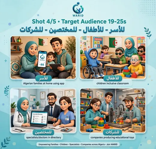 المشهد 4 من 5: للأسر وللأطفال وللمختصين وللشركات